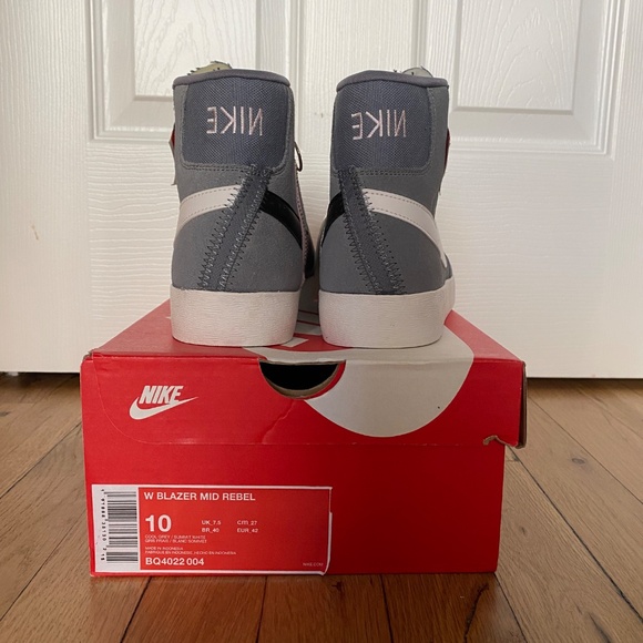 Nike Blazer Mid Rebel “Cool Grey / Summit White” Women’s Size 10 (EU 42) - Picture 3 of 9
